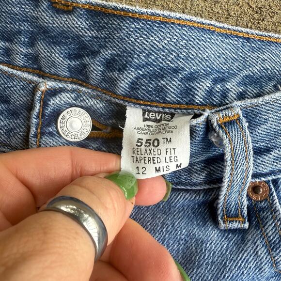 Vintage Y2K Levi's 550 Relaxed Fit Tapered Leg Mom Blue Jeans 12 MIS M - Picture 6 of 9